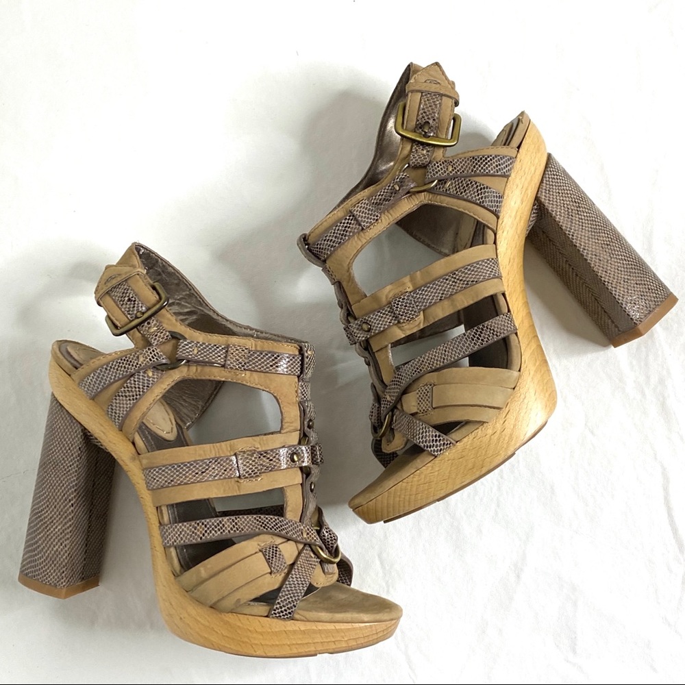 Joan And David Python Leather Strappy High Heel - image 4